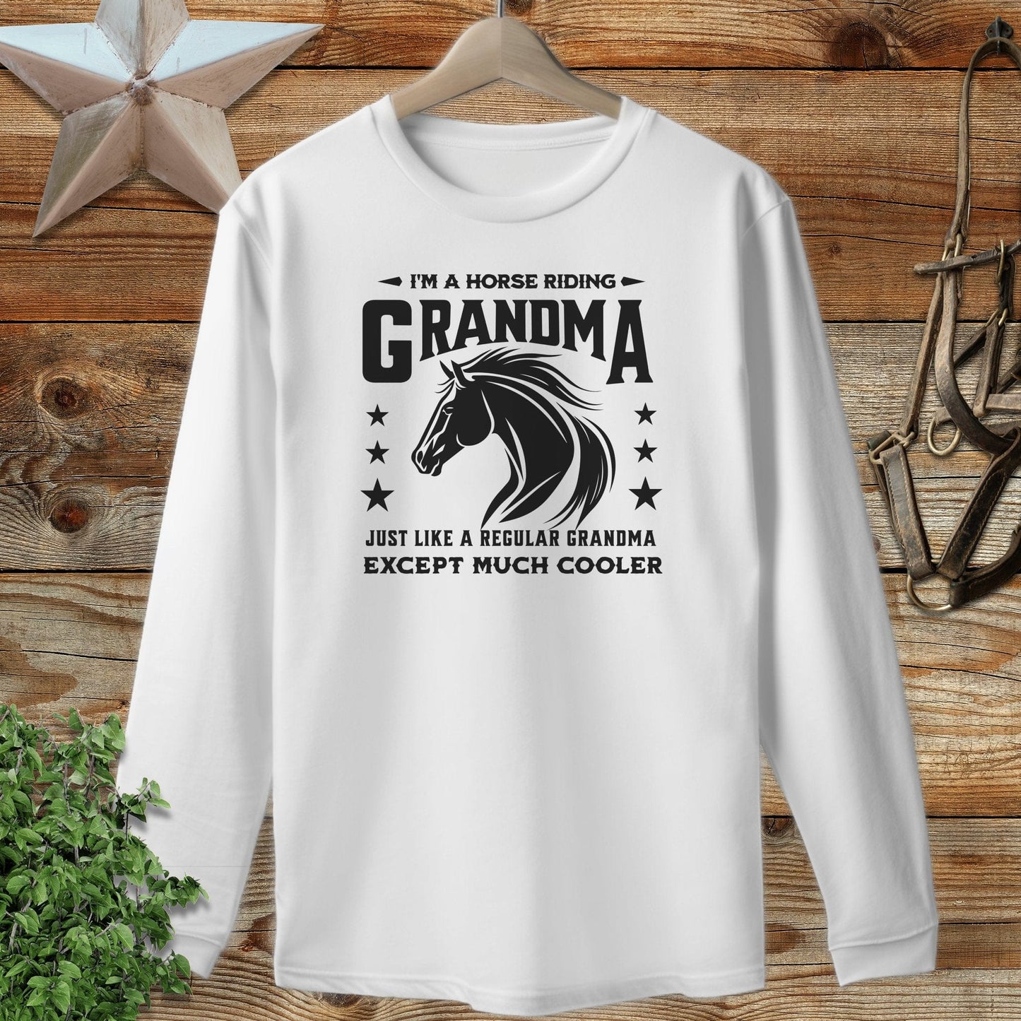 Horse Riding Grandma Long Sleeve Tee