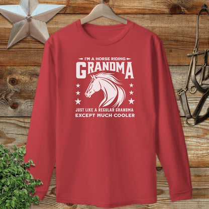 Horse Riding Grandma Long Sleeve Tee