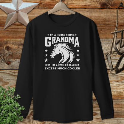 Horse Riding Grandma Long Sleeve Tee