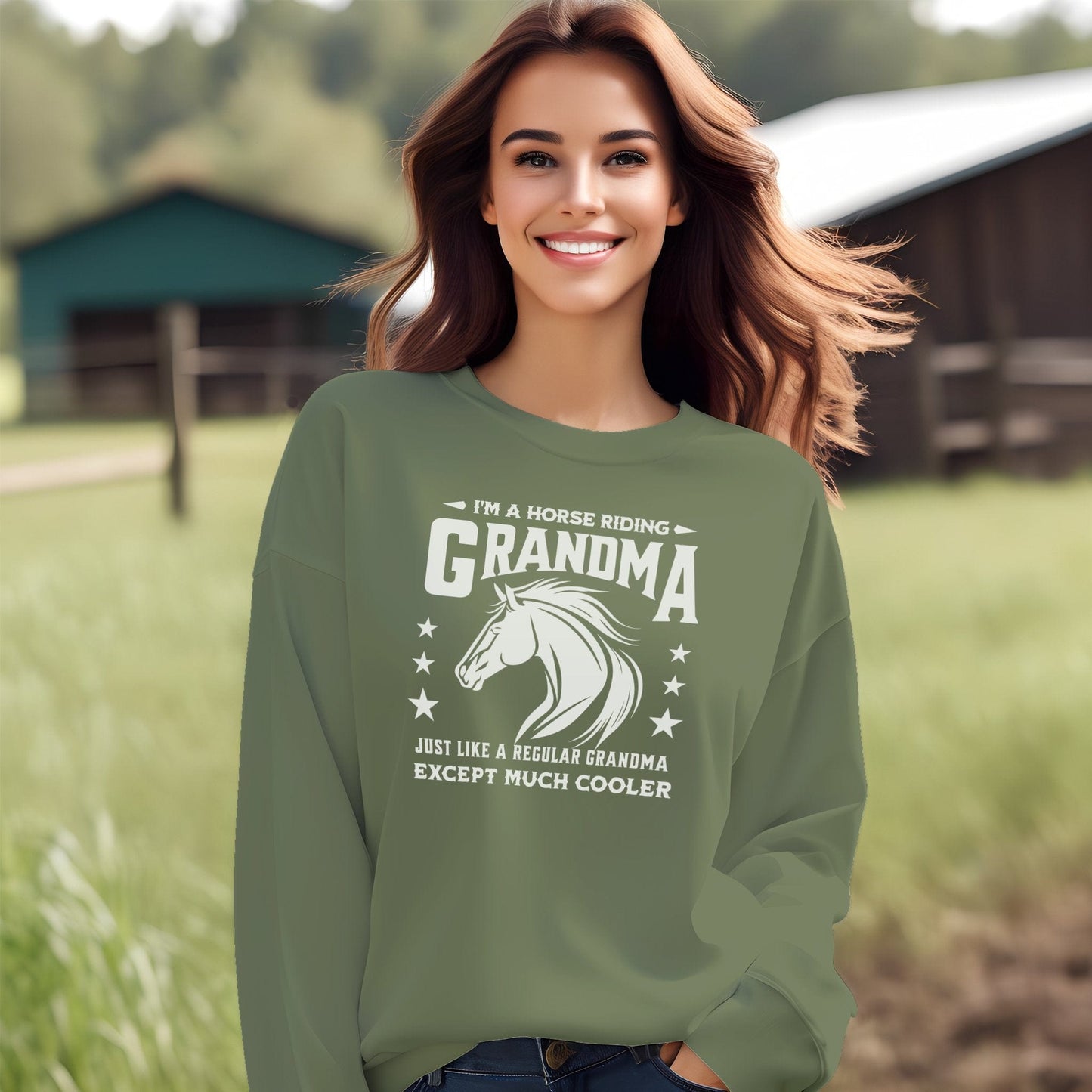 Horse Riding Grandma Sweatshirt