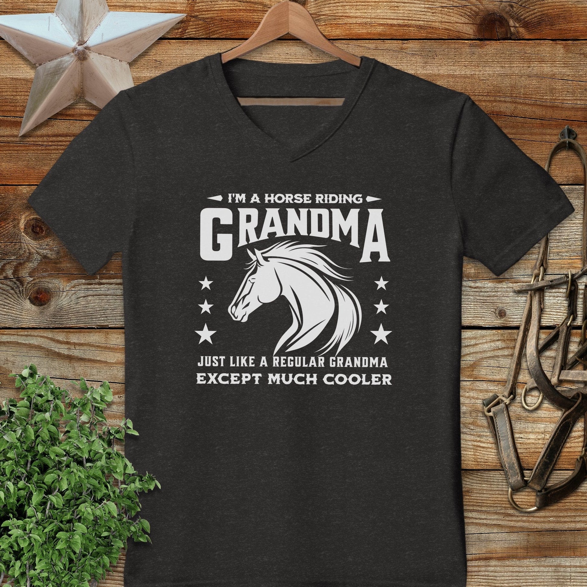Horse Riding Grandma V-neck