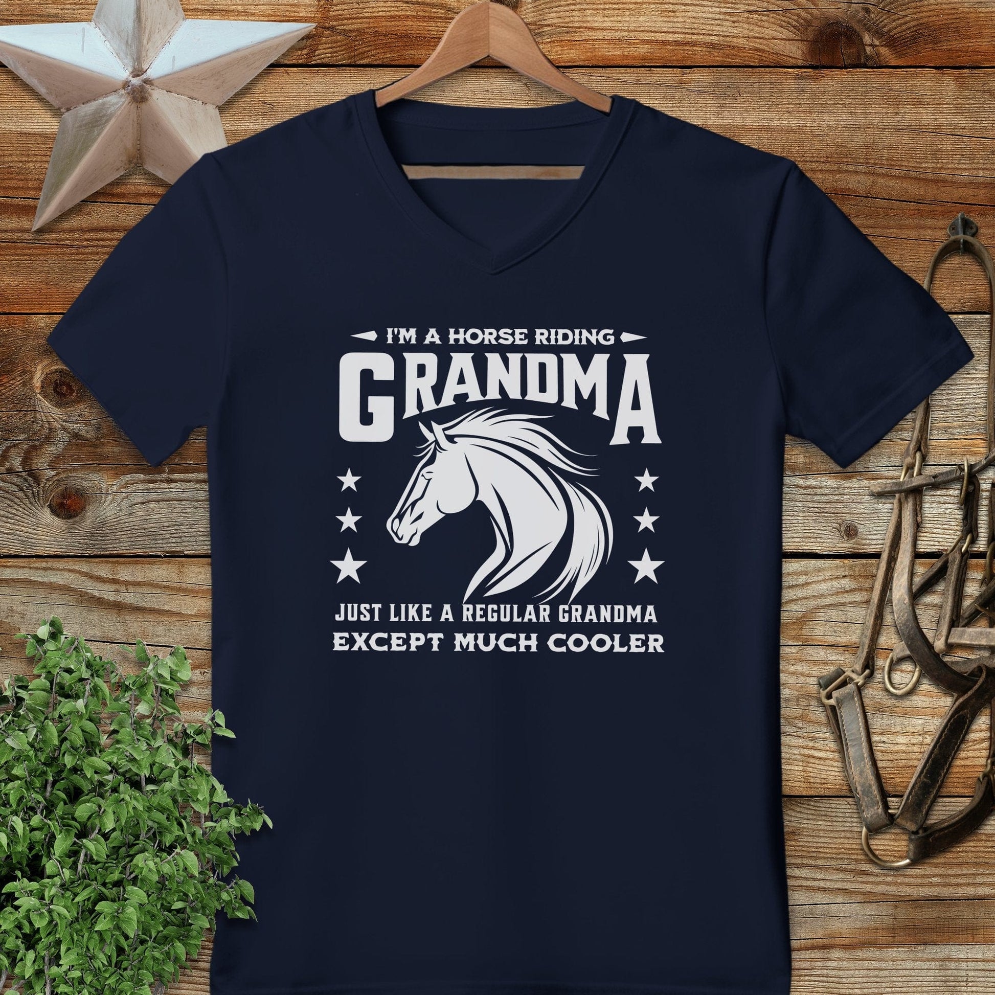 Horse Riding Grandma V-neck