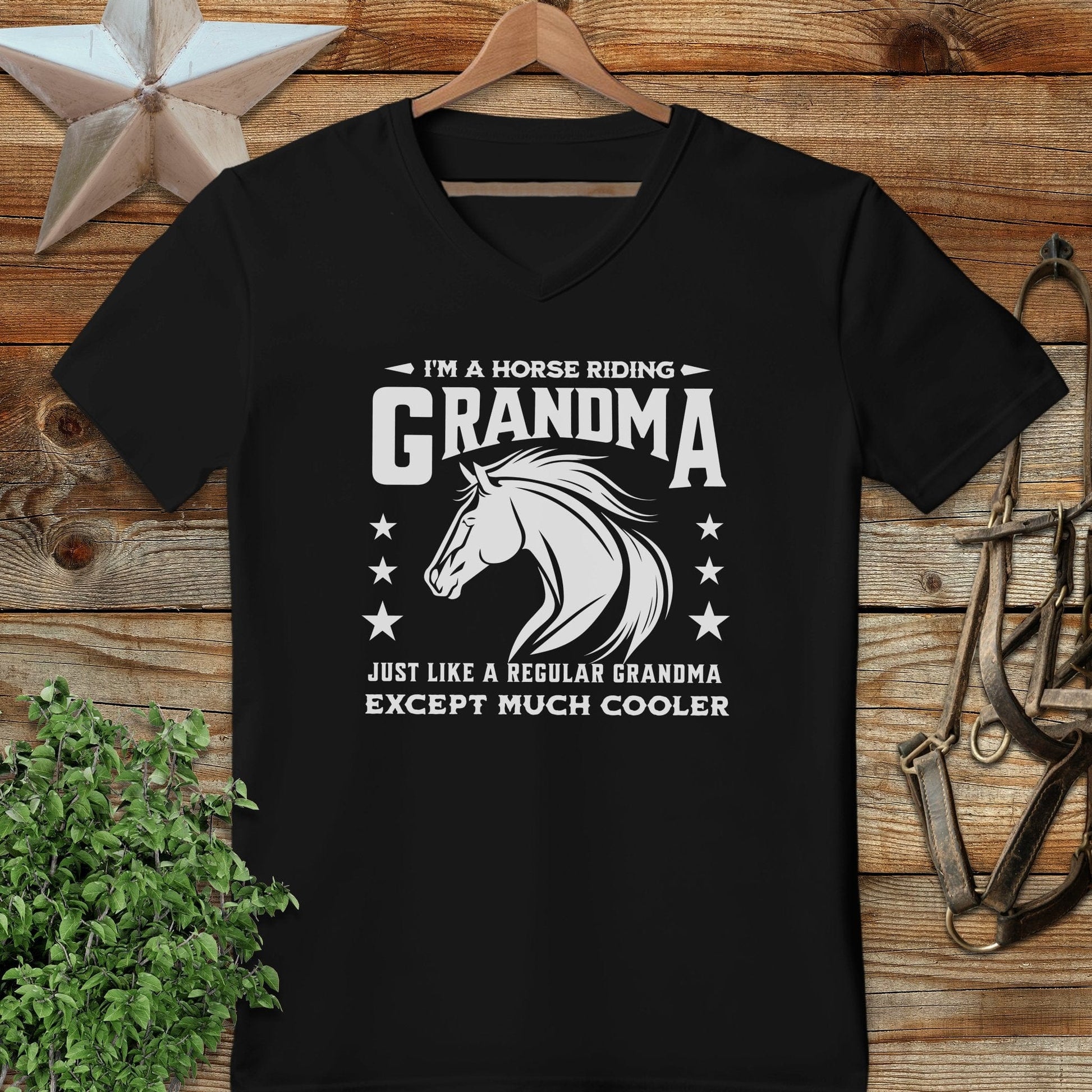 Horse Riding Grandma V-neck