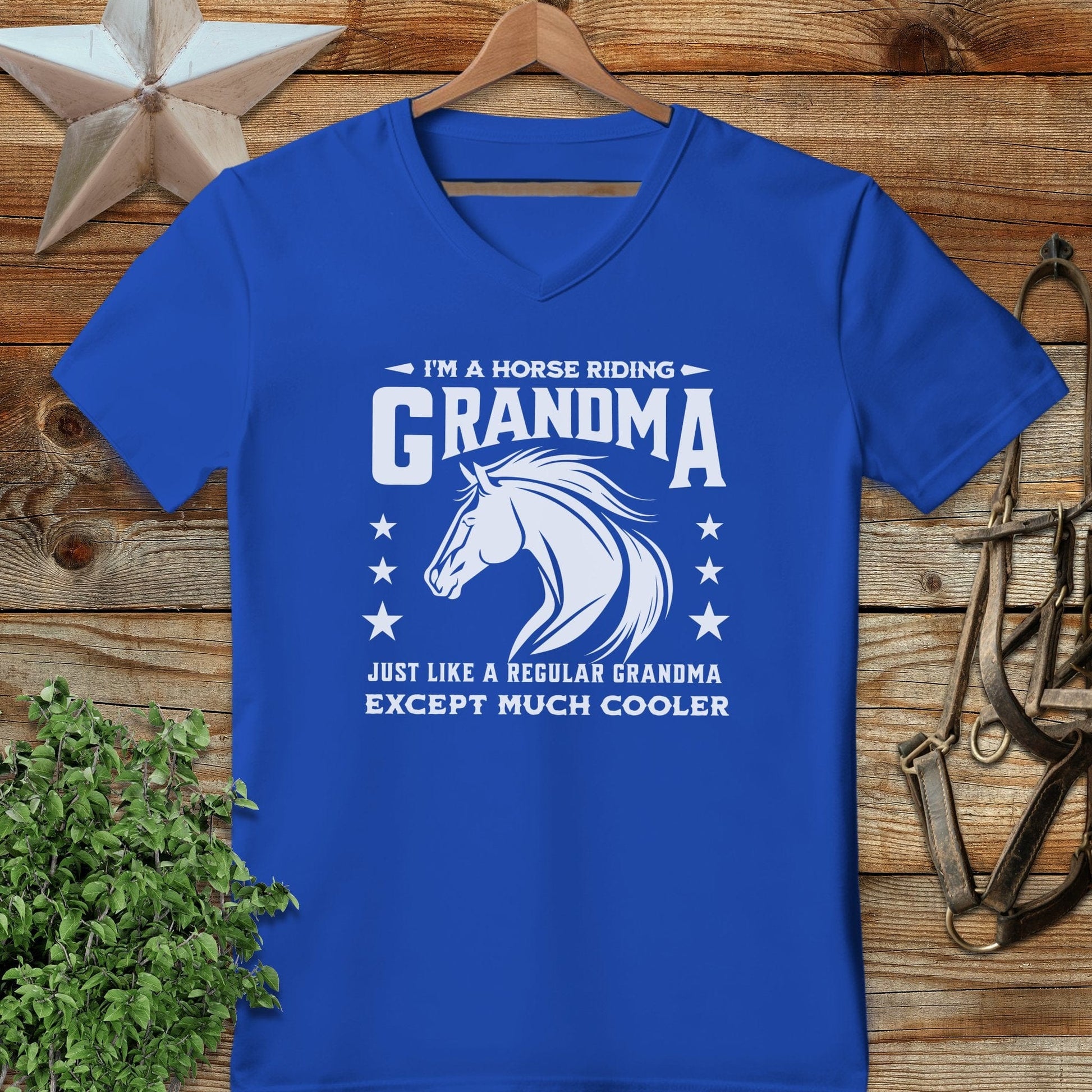 Horse Riding Grandma V-neck