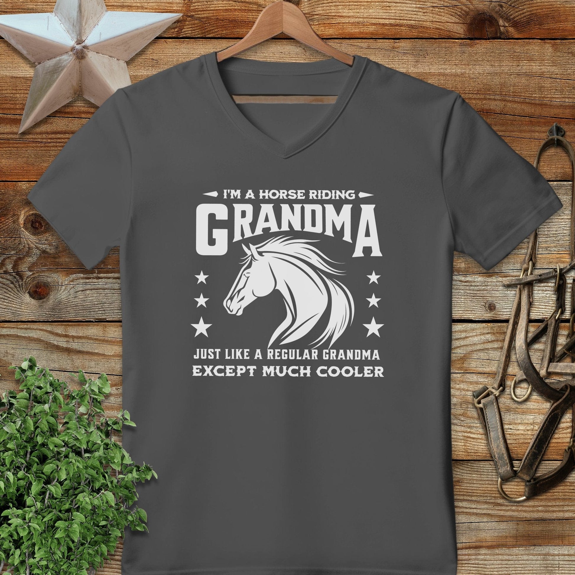 Horse Riding Grandma V-neck