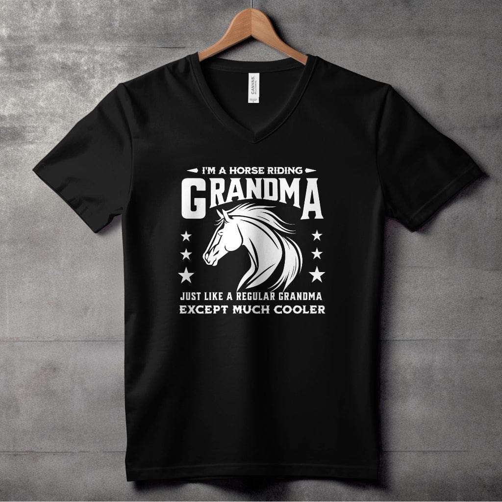 Horse Riding Grandma V-neck (Adult)
