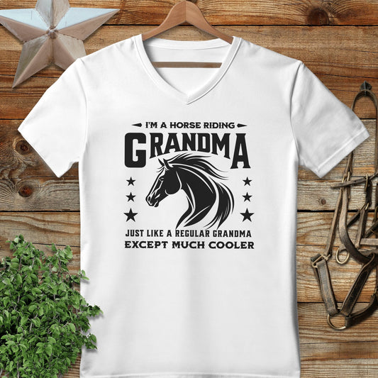 Horse Riding Grandma V-neck