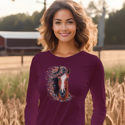 Horse Splatter Long Sleeve Tee