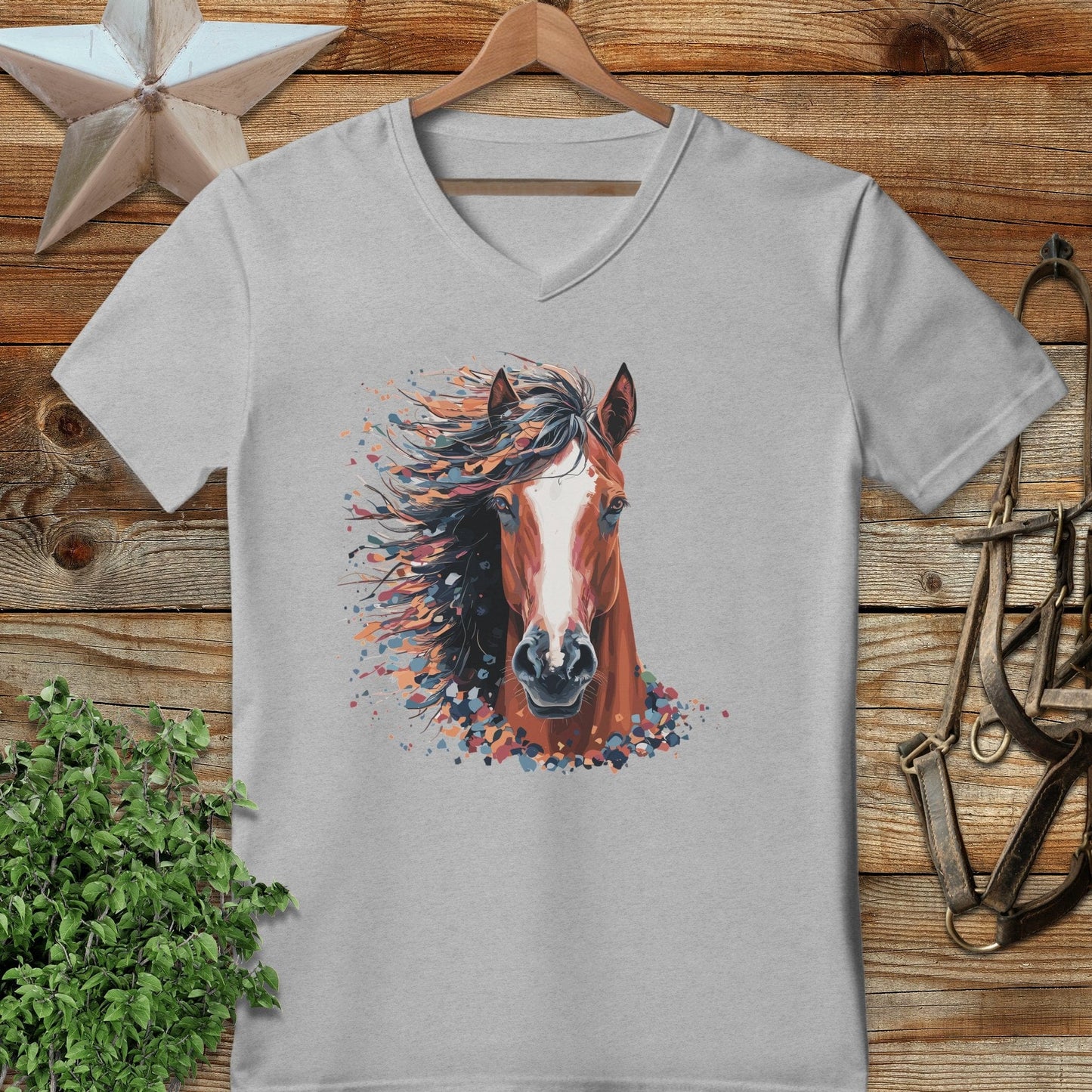 Horse Splatter V-neck