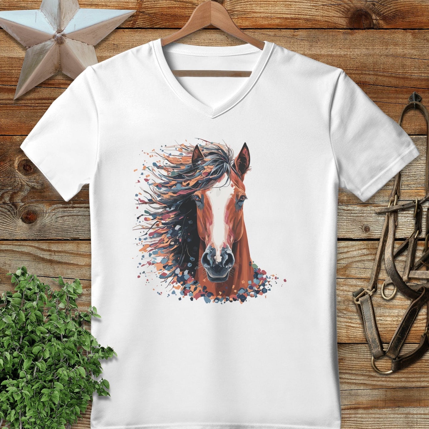 Horse Splatter V-neck