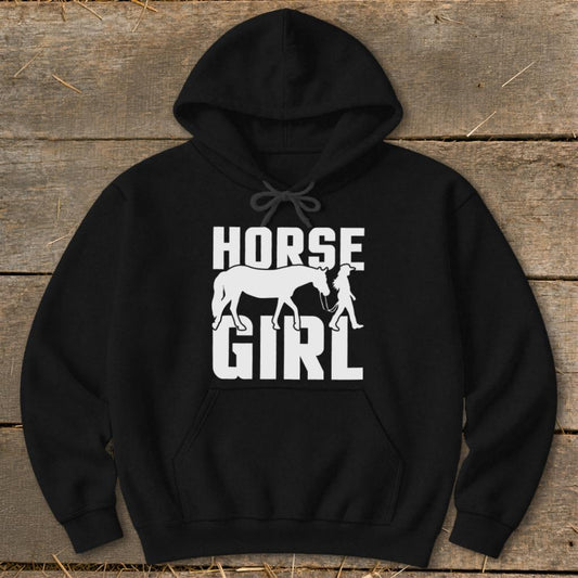 Horse and Girl Hoodie - Black
