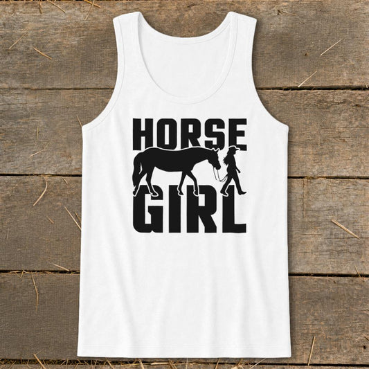 Horse and Girl Tank Top - White