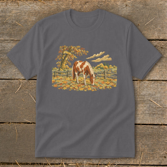 Horse in Fall Leaves Youth Tee