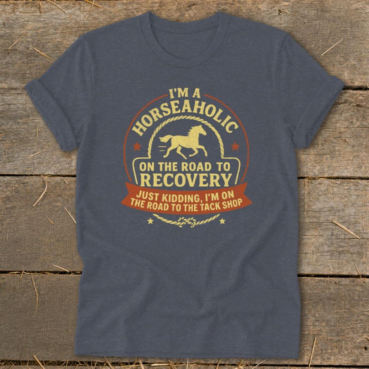 Horseaholic Softstyle Tee - Heather Navy