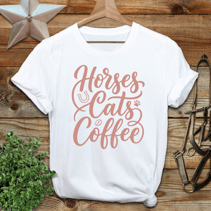 Horses, Cats & Coffee Softstyle Tee