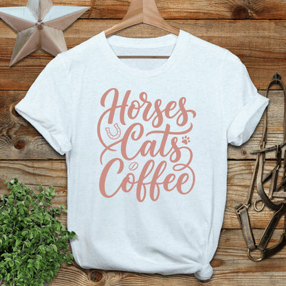 Horses, Cats & Coffee Softstyle Tee