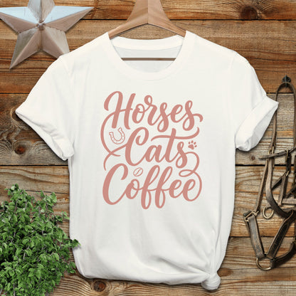 Horses, Cats & Coffee Softstyle Tee