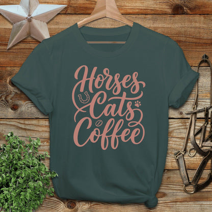 Horses, Cats & Coffee Softstyle Tee
