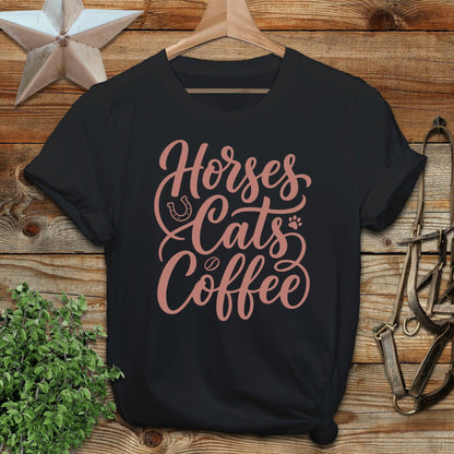 Horses, Cats & Coffee Softstyle Tee