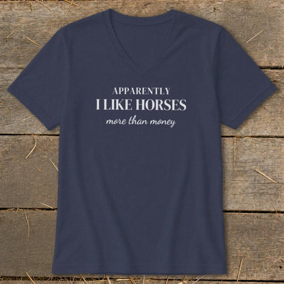 Horses More Than Money V-neck