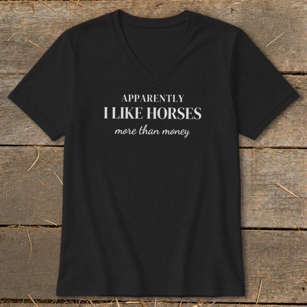 Horses More Than Money V-neck