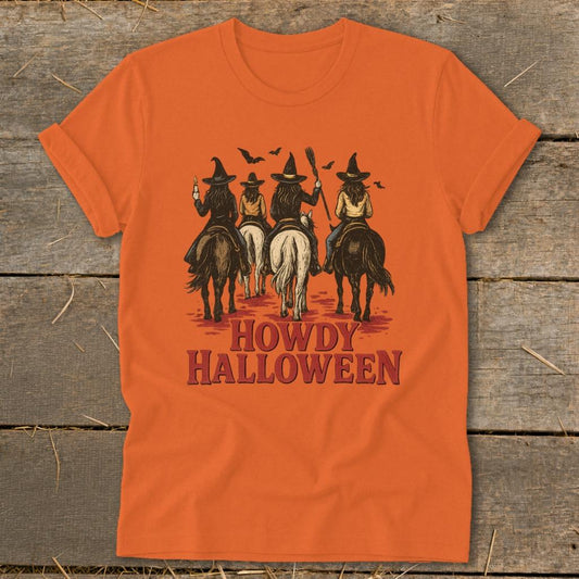 Howdy Halloween Cowgirl Softstyle Tee - Orange