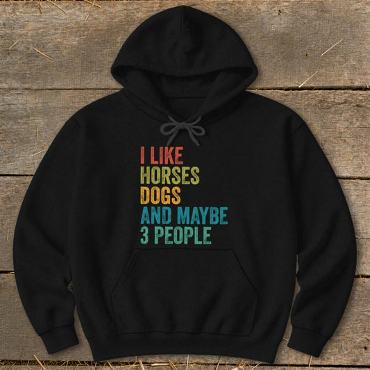 I Like Horses Hoodie - Black
