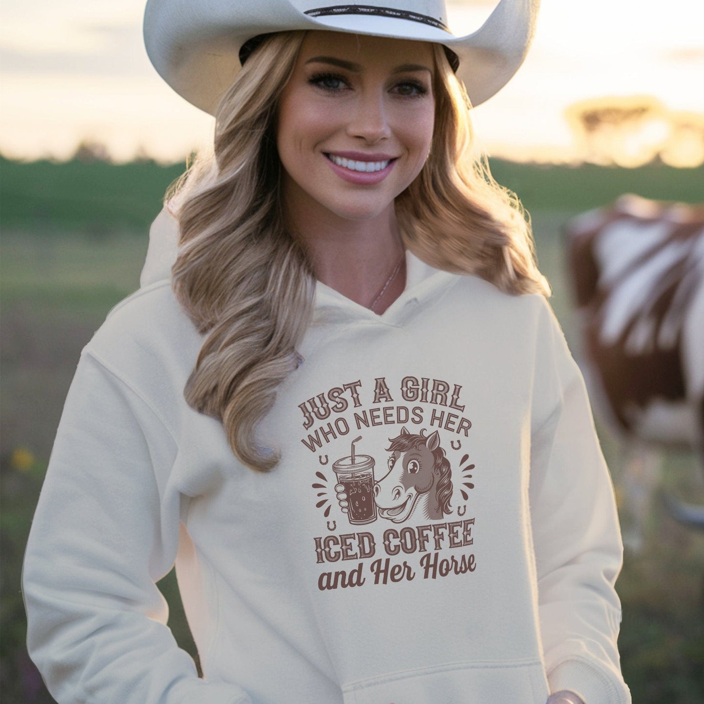 Iced Coffee And Horse Hoodie