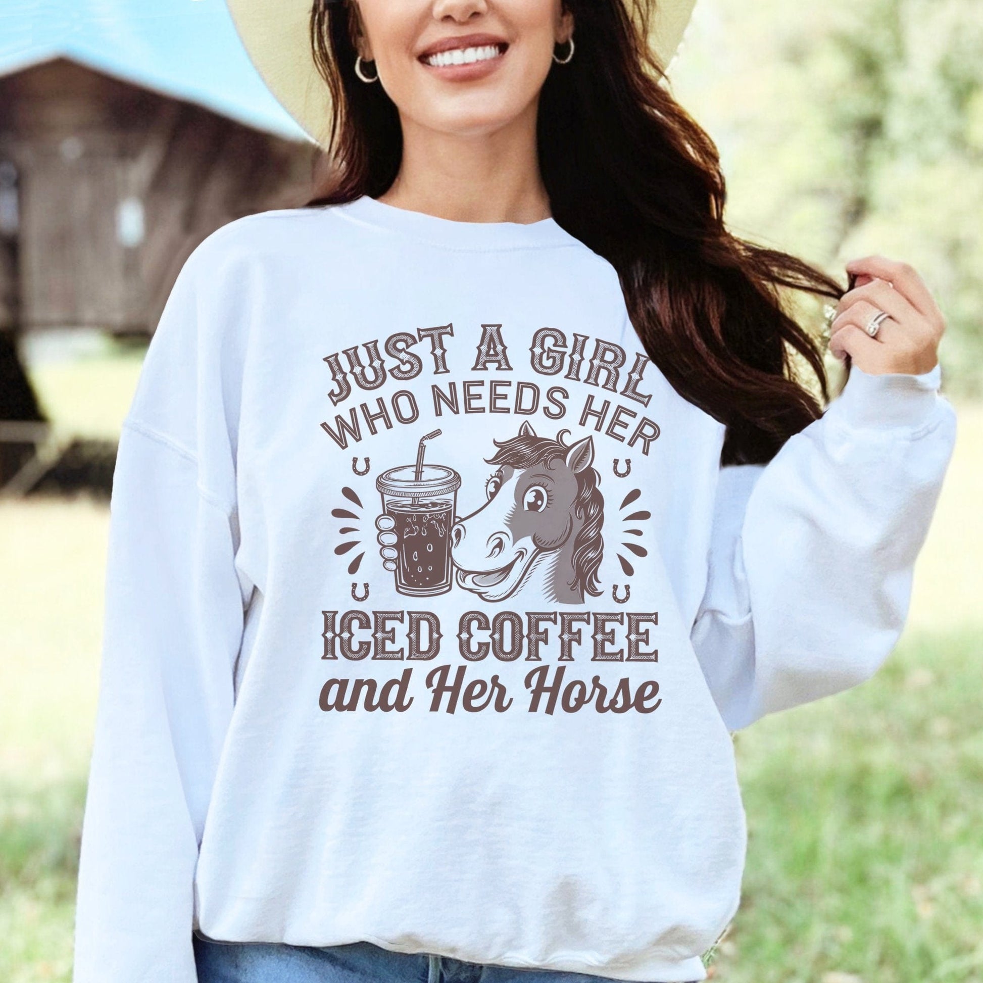 Iced Coffee And Horse Long Sleeve Tee