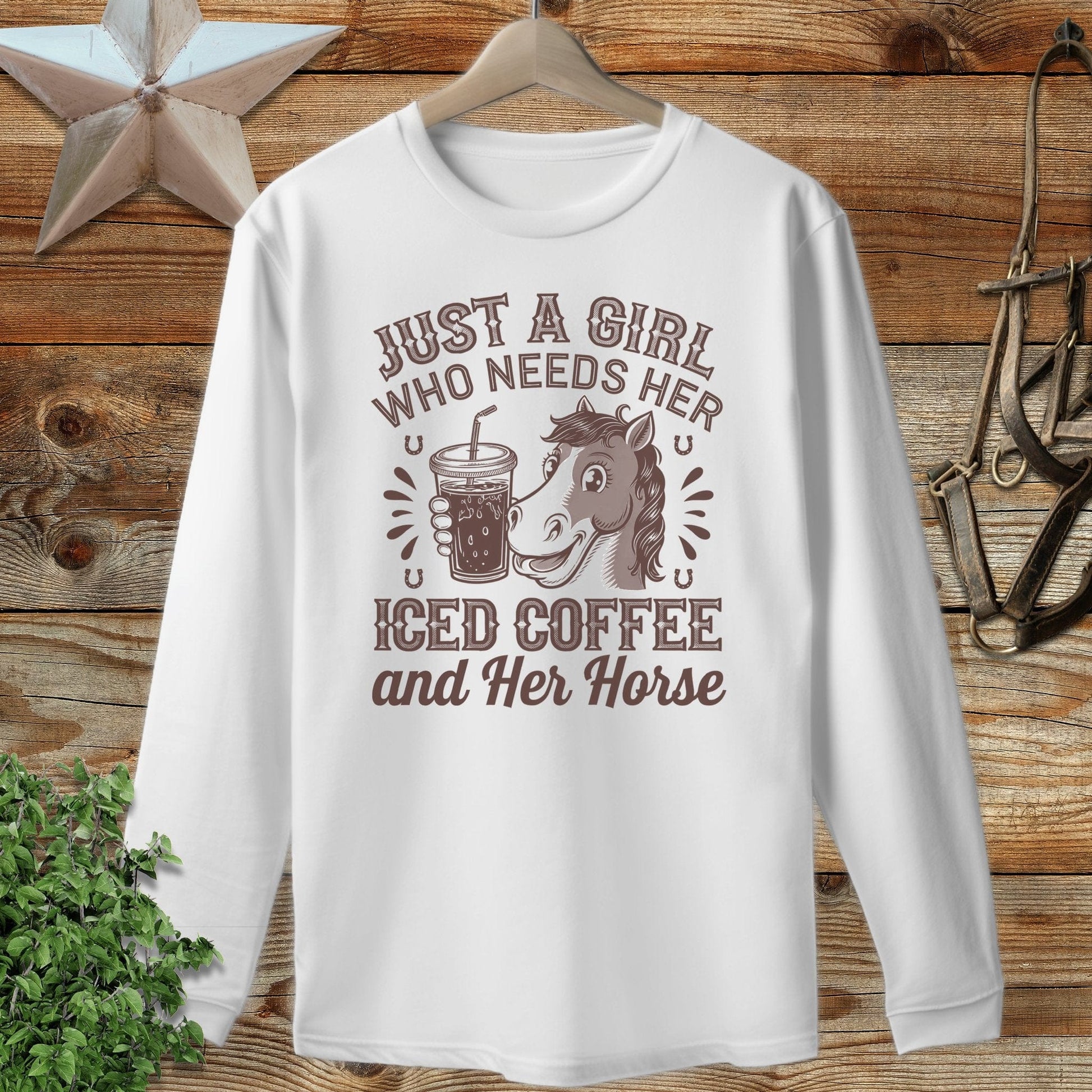 Iced Coffee And Horse Long Sleeve Tee