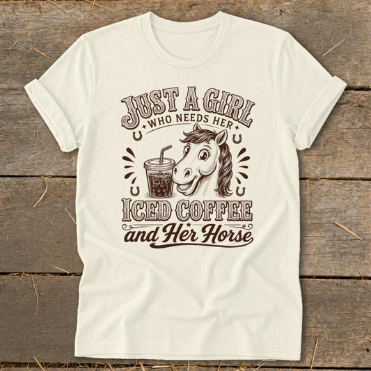 Iced Coffee And Horse Softstyle Tee - Natural