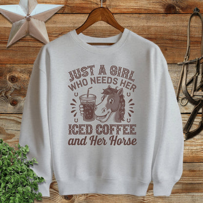 Iced Coffee And Horse Sweatshirt