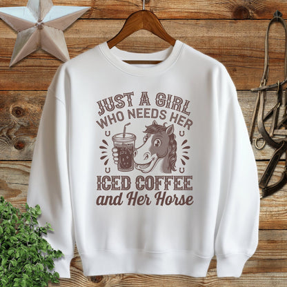 Iced Coffee And Horse Sweatshirt