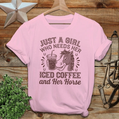 Iced Coffee And Horse T-shirt