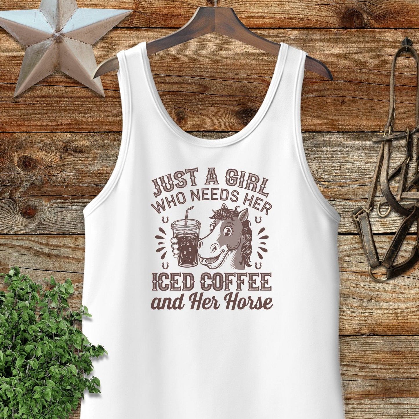 Iced Coffee And Horse Tank Top