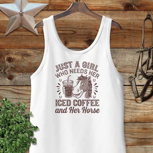 Iced Coffee And Horse Tank Top