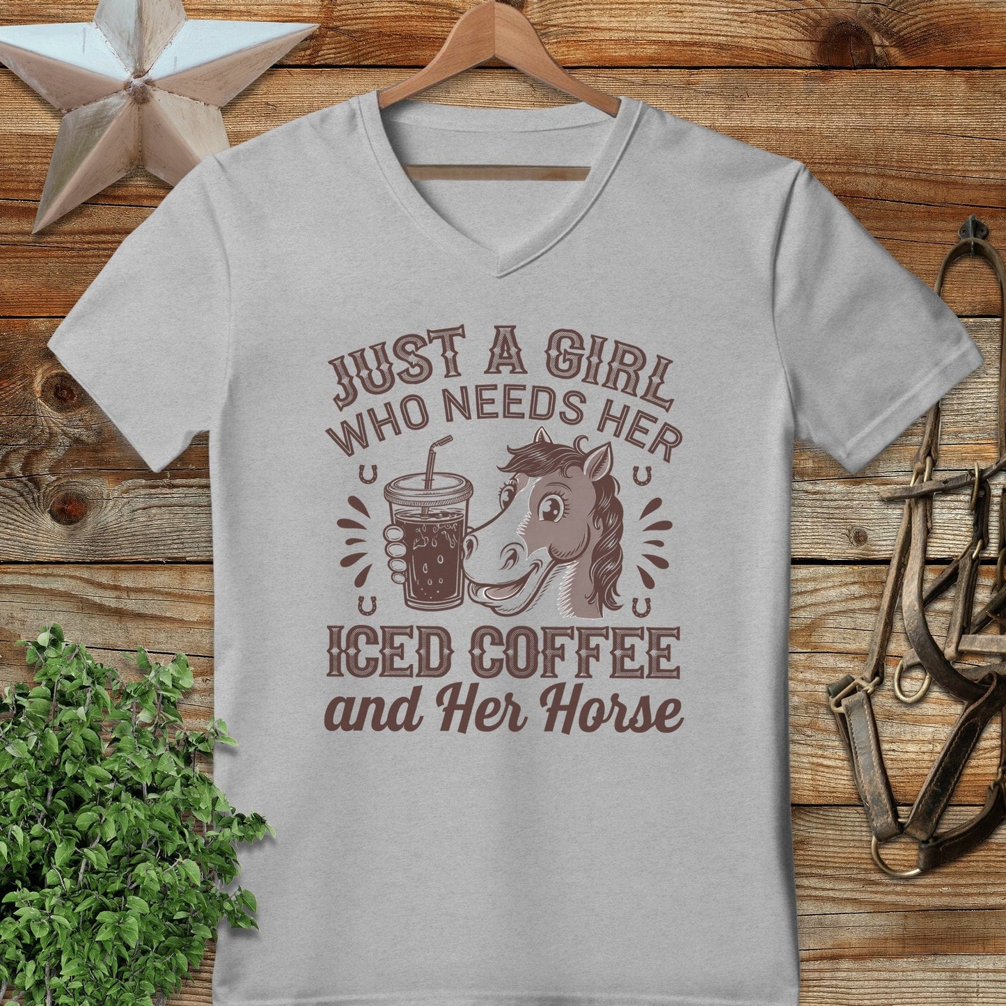 Iced Coffee And Horse V-neck