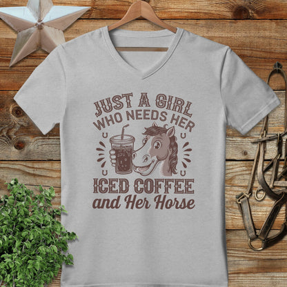 Iced Coffee And Horse V-neck