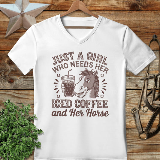 Iced Coffee And Horse V-neck