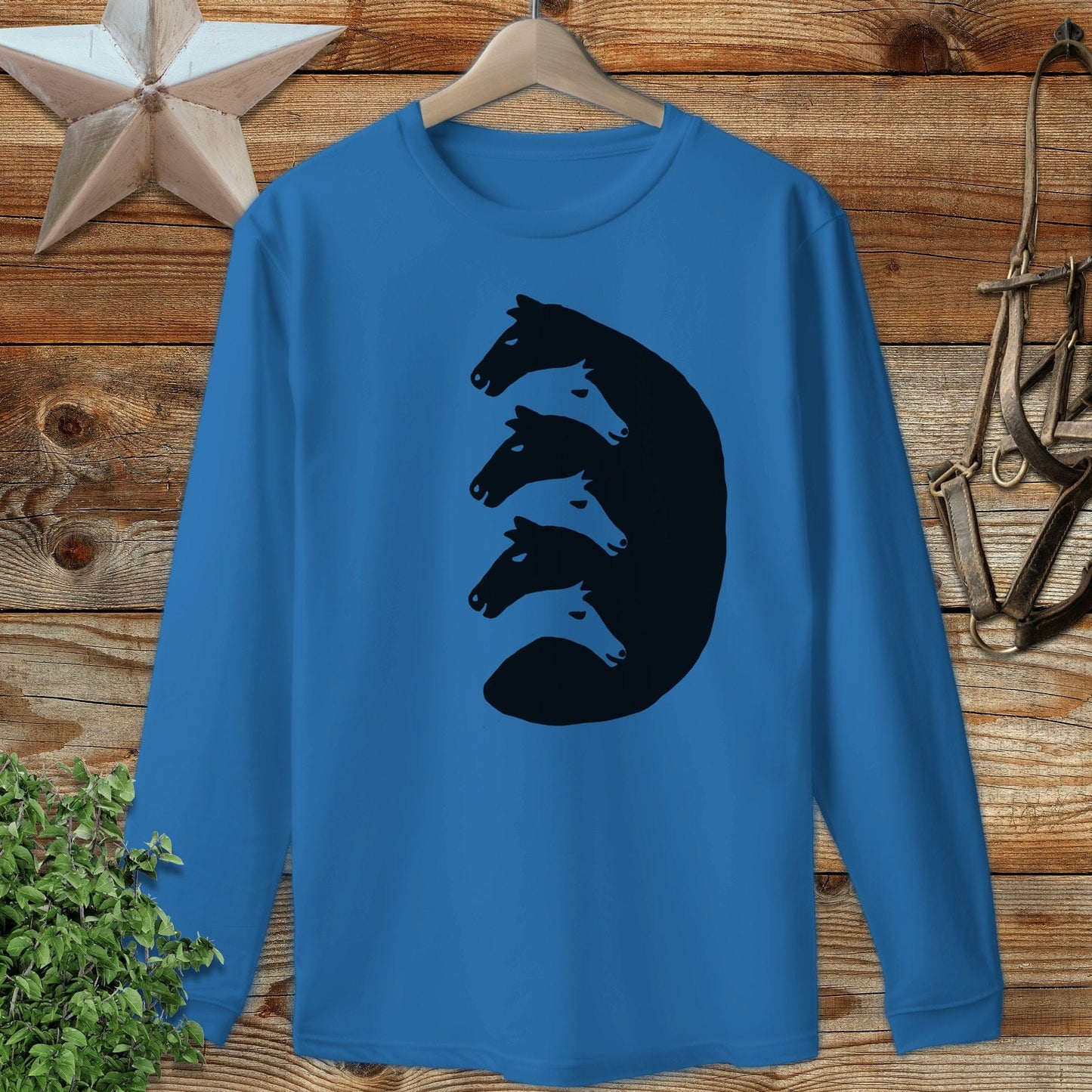 Interlocking Horse Heads Long Sleeve Tee