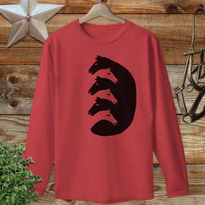 Interlocking Horse Heads Long Sleeve Tee
