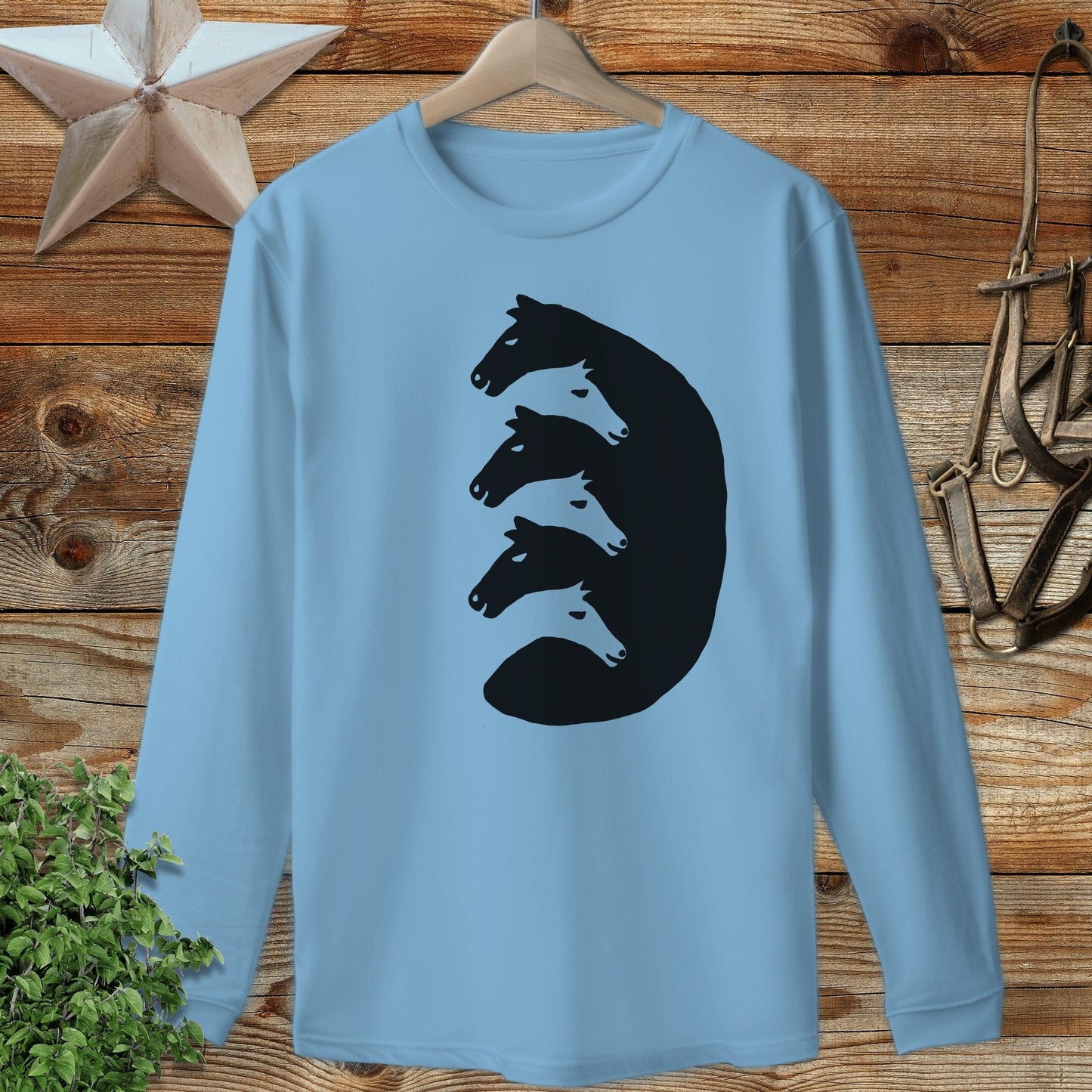 Interlocking Horse Heads Long Sleeve Tee