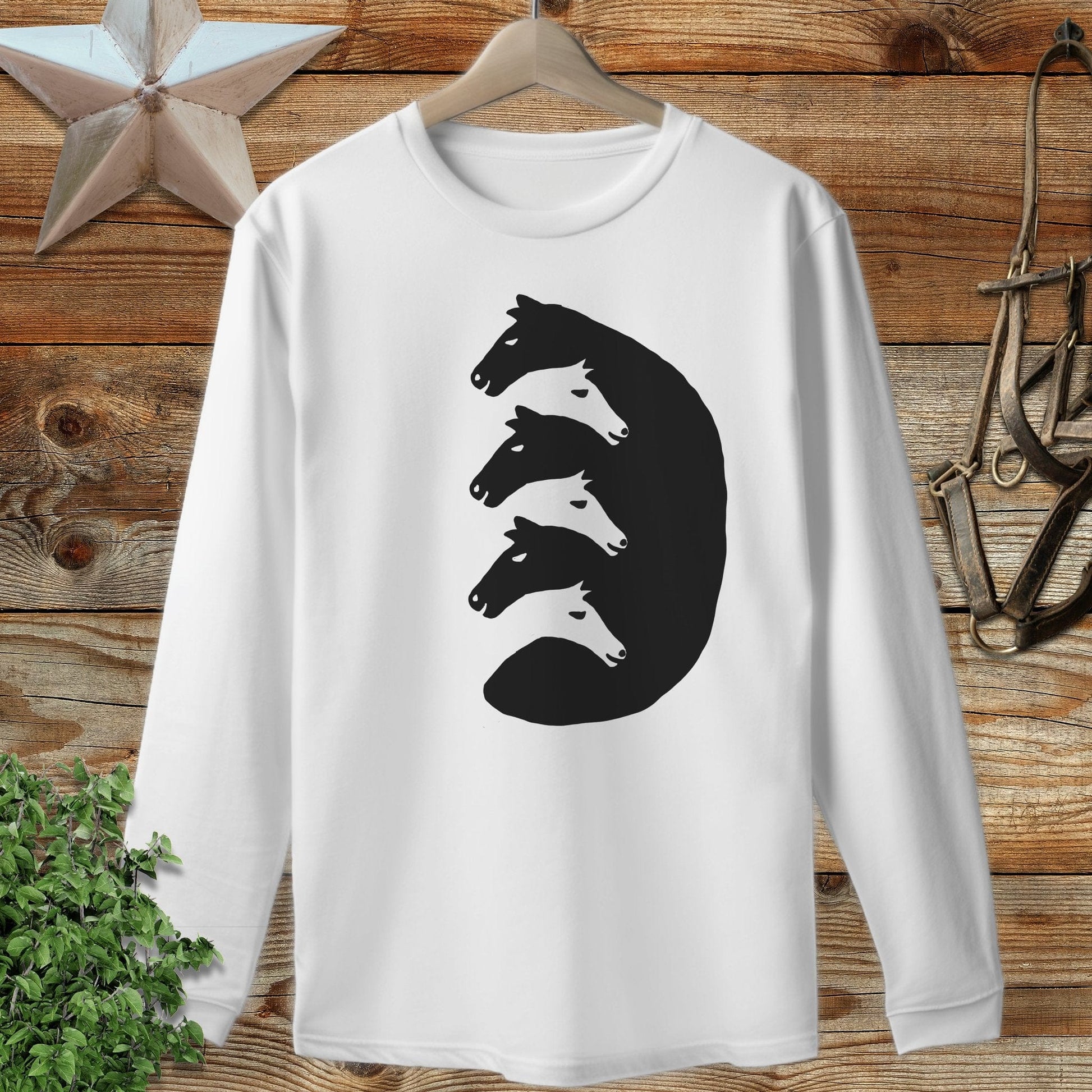 Interlocking Horse Heads Long Sleeve Tee