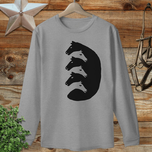 Interlocking Horse Heads Long Sleeve Tee