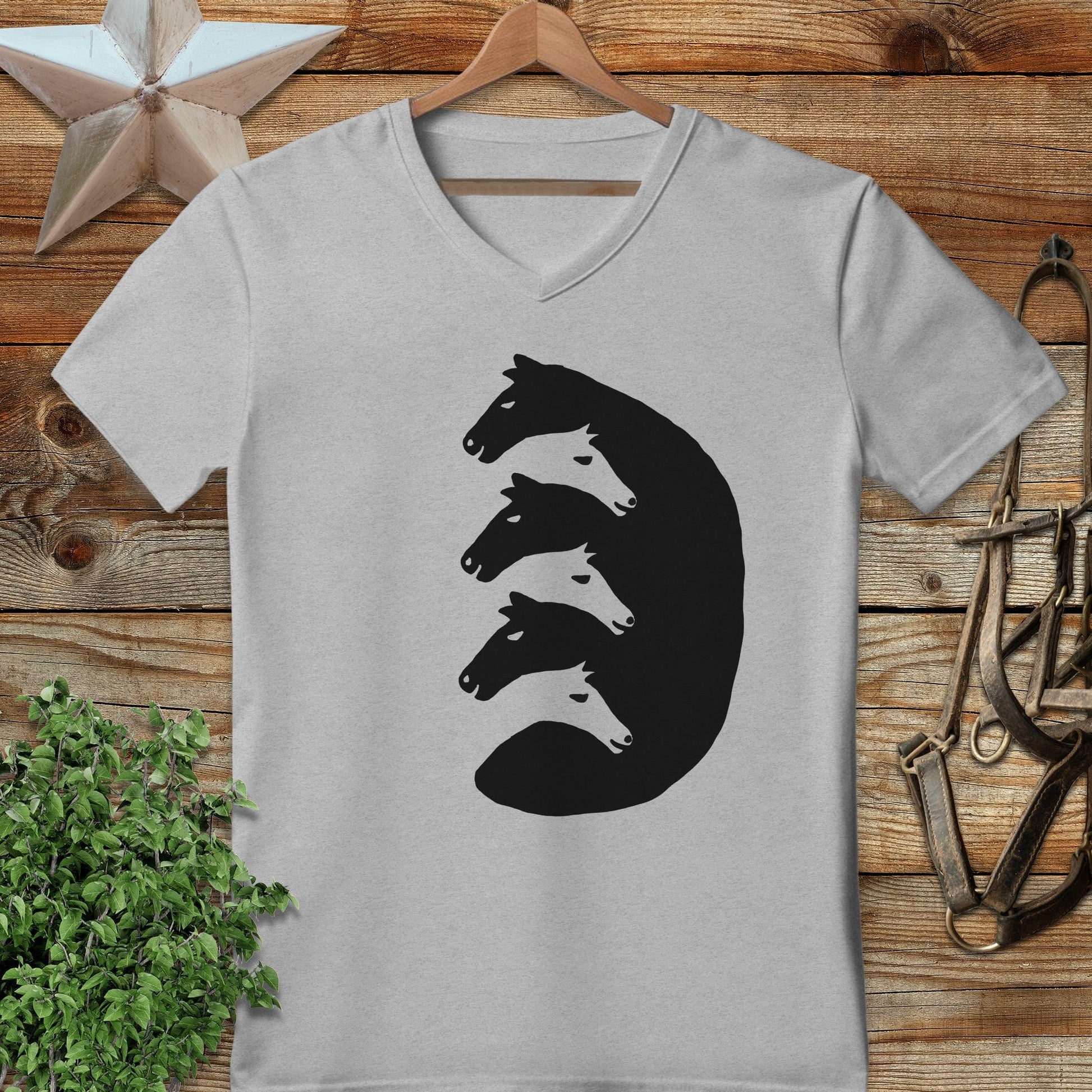 Interlocking Horse Heads V-neck