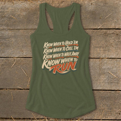 Know When to Run Racerback Tank