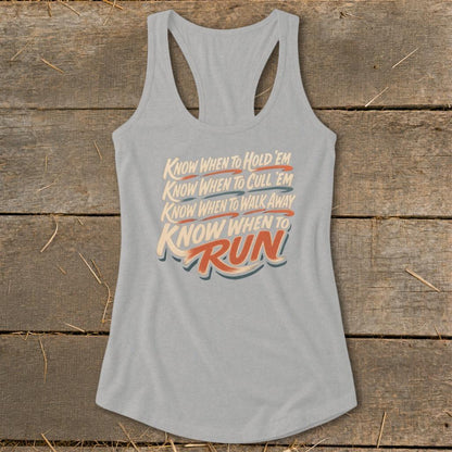Know When to Run Racerback Tank