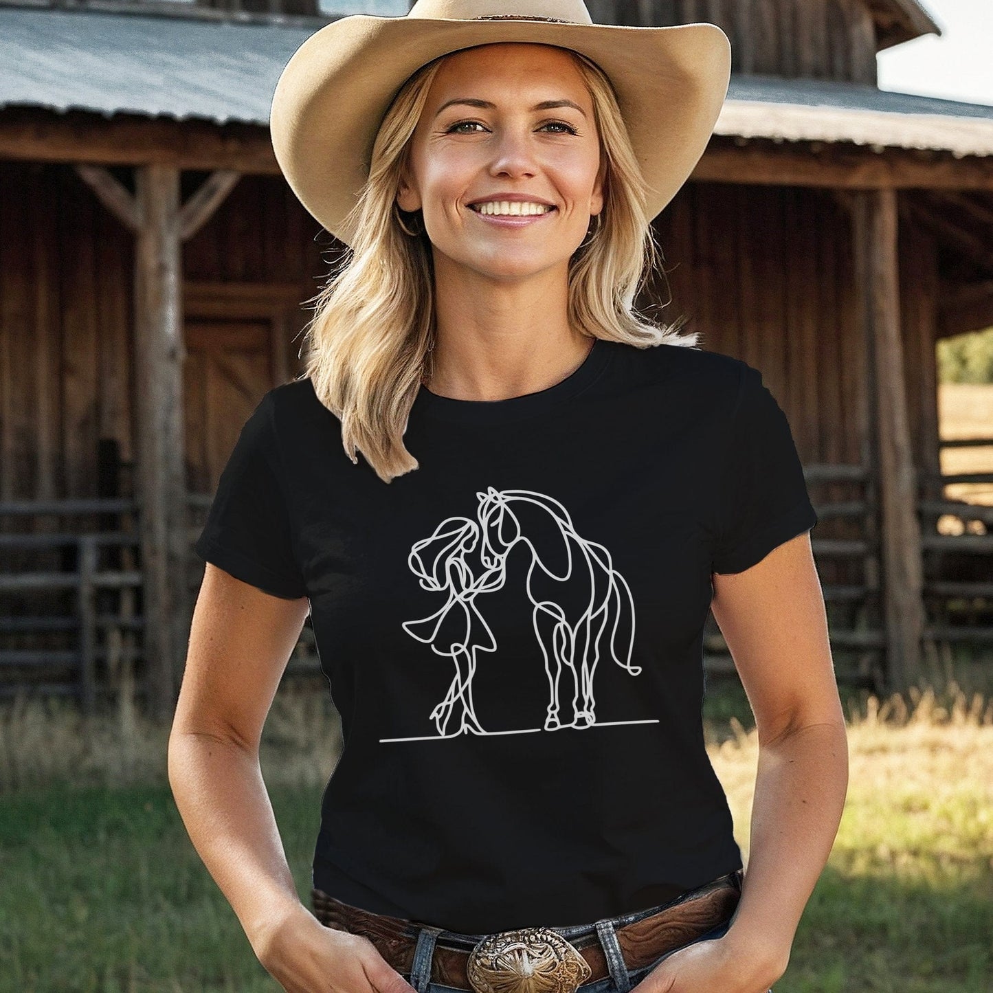 Lady and Horse V-neck