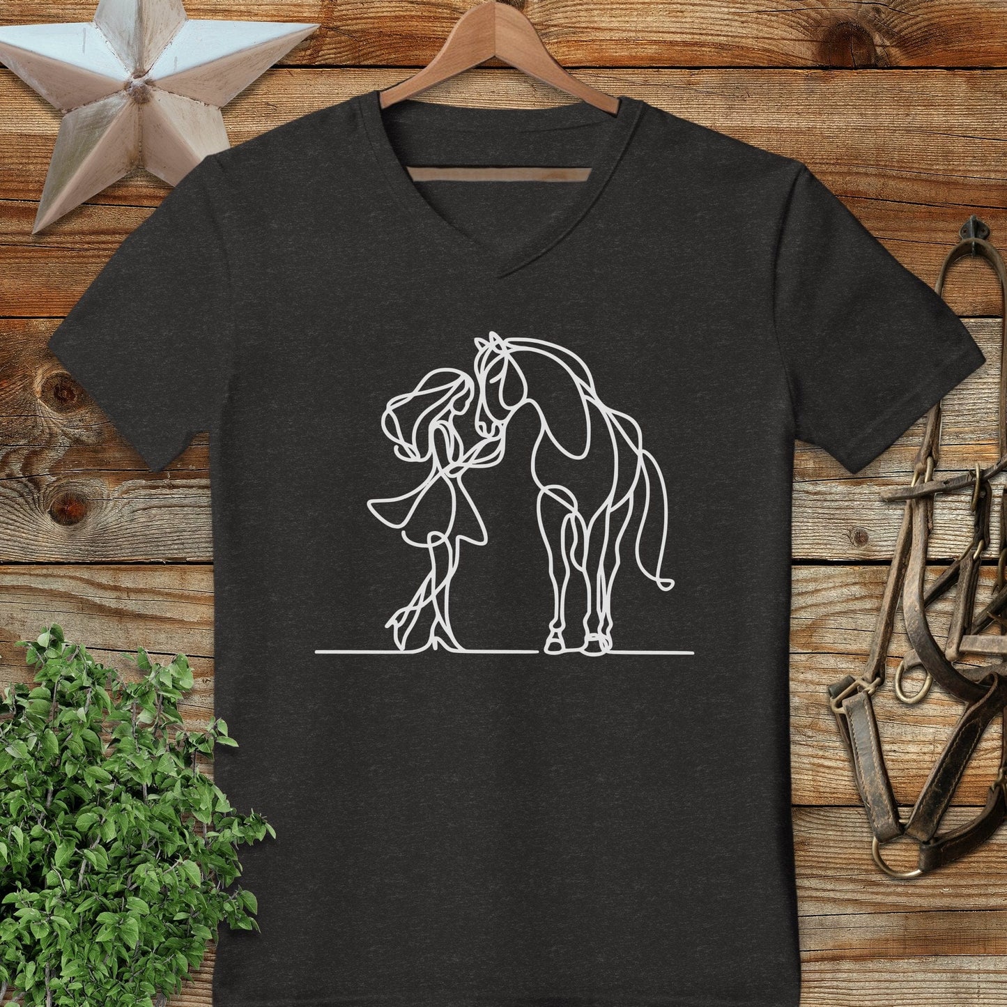 Lady and Horse V-neck