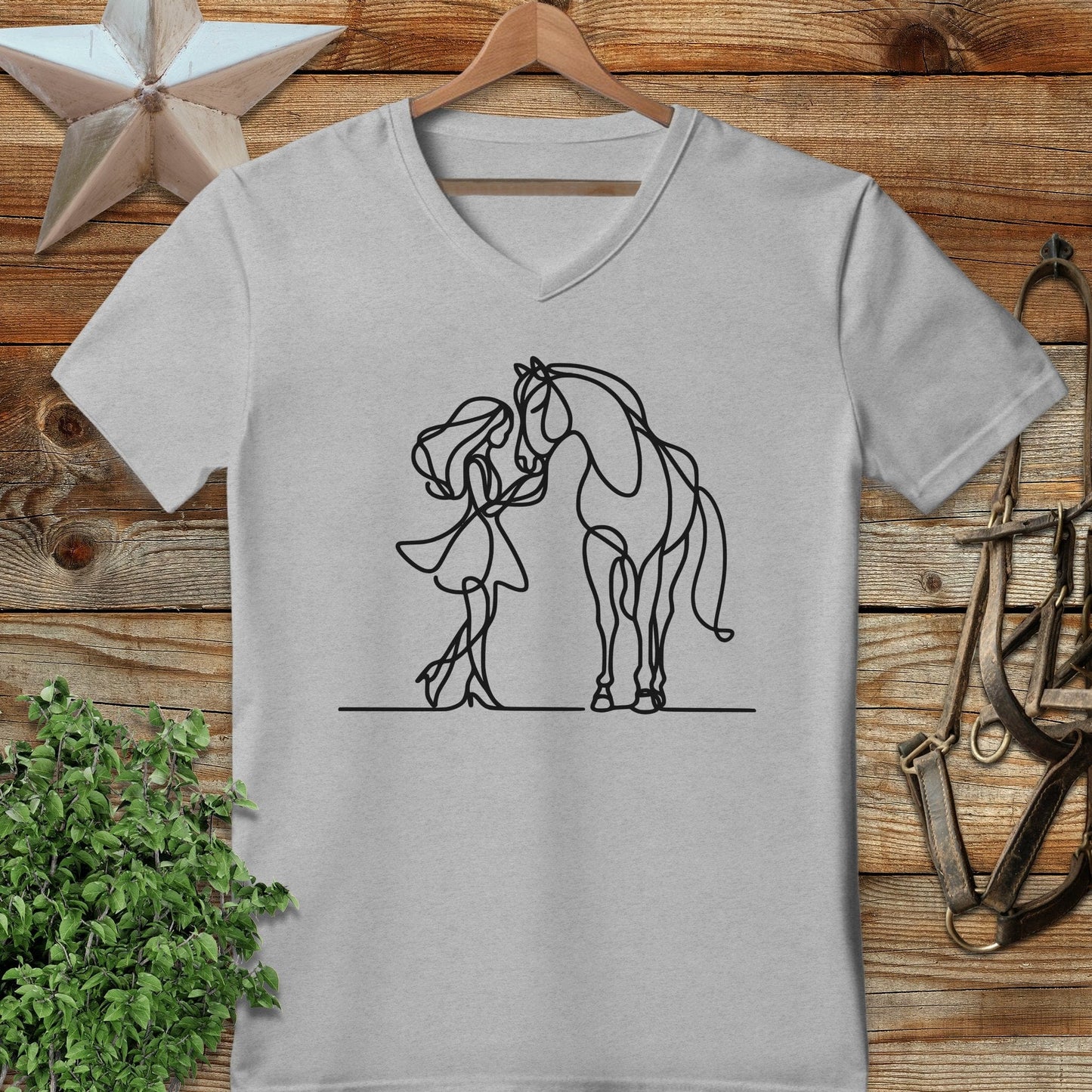 Lady and Horse V-neck